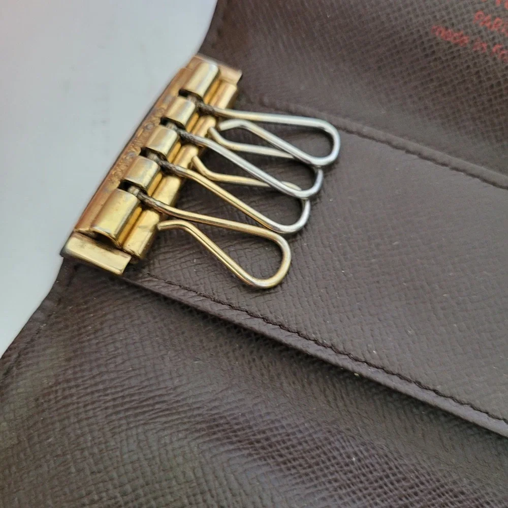 Louis Vuitton Damier Ebene 4 Key Holder Brown Checkered Wallet N62631 France